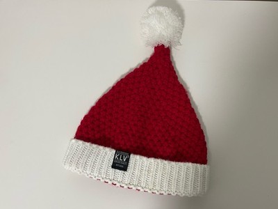 KLV Kopfbedeckung Strick rot Wintermütze Weihnachten Beanie Weihnachtsmann Accessoire Unisex