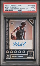 2023 Optic Signature Series NOAH CLOWNEY Black Prizm 1 / 1 Auto RC PSA 9 Rookie