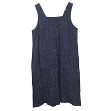 Fresh Produce Dress Womens Medium Blue Harvest Square Neck Sleeveless Cotton USA