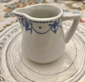 Vintage Syracuse China Railroad Restaurant Blue Adam Creamer