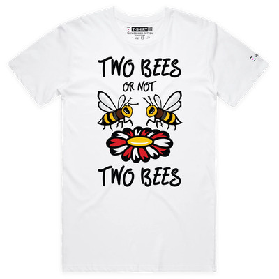 VOICEART Two Bees Funny T-Shirt with Premium Graphic Shakespeare Wordplay Tee
