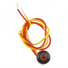 Light Indicator | Red Lens | Plastic Housing | LED Bulb | With Bulbs | Black
