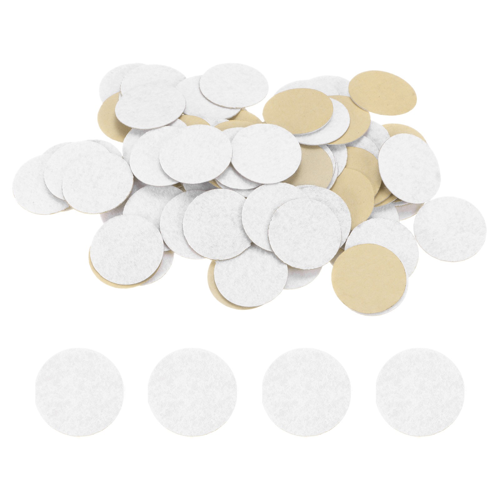 100pcs Round Adhesive Felt| 38mm 1.5\" Craft Stickers Non-Woven Fabric White