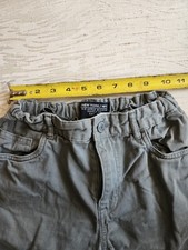 H M Boys Cargo Pants Gray 100 Cotton Adjustable Waist Pockets 11-12Y