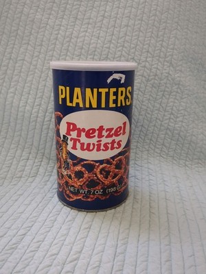 Vintage Planters Pretzel Twists Container 7oz Full Size Clear Lid Empty 