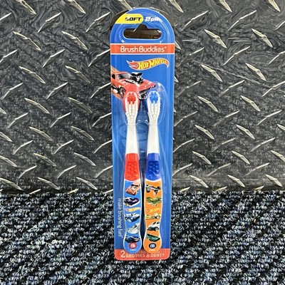 Brush Buddies Hot Wheels Twin Toothbrushes, Soft for Kids
