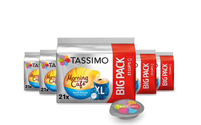 Tassimo Kapseln Morning Café XL Mild & Smooth, Big Pack, 5 X 21 Pads    