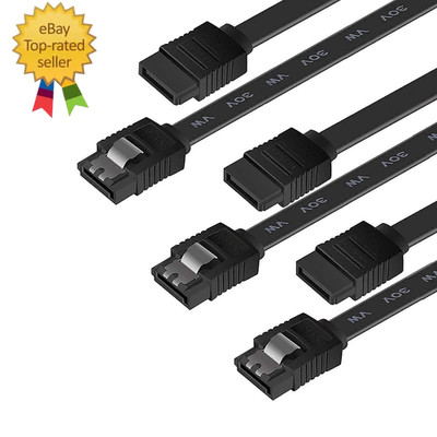 SATA Cable III, 3 Pack SATA Cable III 6Gbps Straight HDD SDD Data Cable with Loc