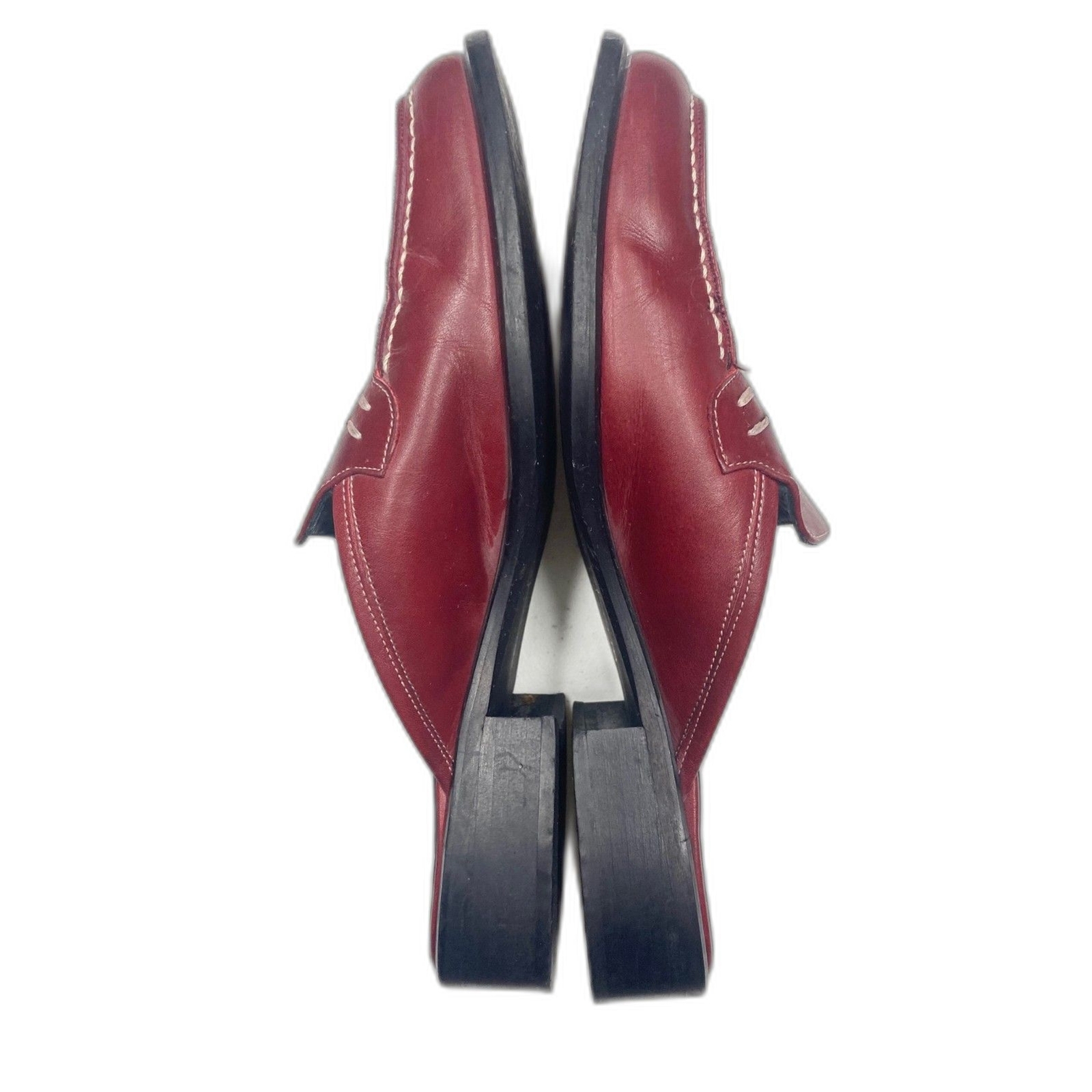 Coach (Made In Italy) Red Leather Slide Loafer Shoes … Gem