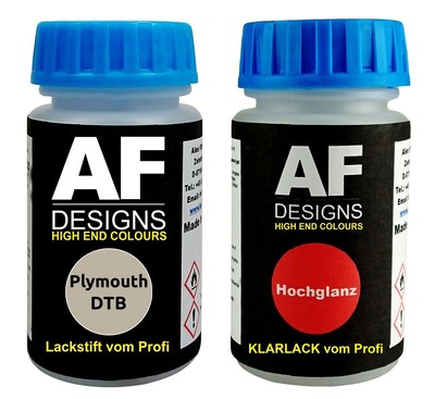 Lackstift für Plymouth DTB Oyster Gold Crystal Metallic Klarlack je 50ml