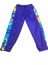 Vintage 80s 90s Nylon Pants Track Windbreaker Baggy MEDIUM Jazz Abstract
