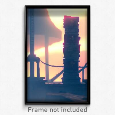 Pixel Art Poster - Warlike Post (8 Bit Psychedelic Trippy Video Game Print)