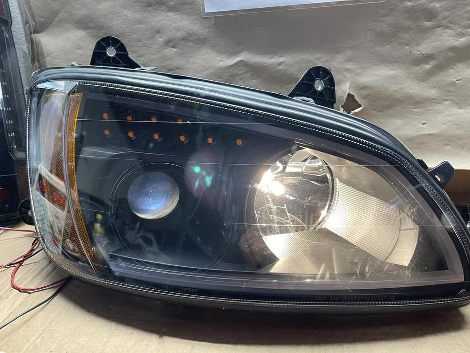 FIT 2008-2019 Kenworth T-Series Black LED Signal Headlight Light Pair #P40 - Image 3 of 4