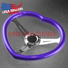 Heart-Shaped Steering Wheel Purple 6-Holes Racing Car Auto Spoke Deep Dish