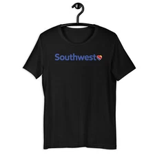 Hot!! Southwest Airlines Logo Unisex Tee S-5XL Flight Crew USA