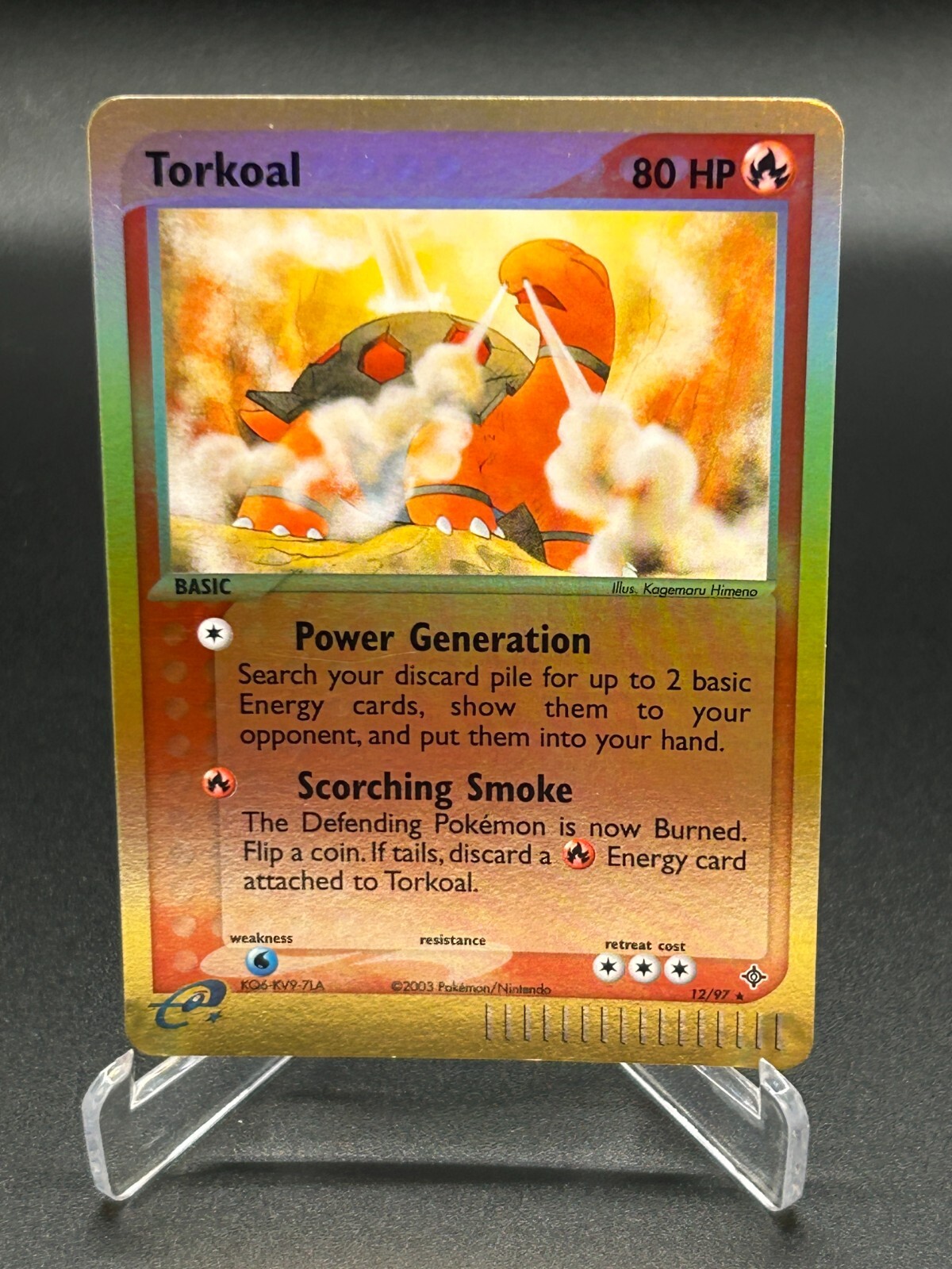 Torkoal Reverse Holo 12/97 EX Dragon Pokemon Card 2003 LPTorkoal Reverse Holo 12