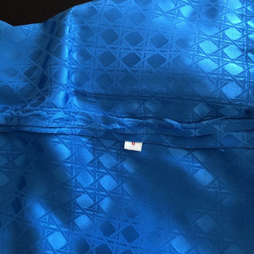 Adele Simpson vintage 80s turquoise blue silk Pussy Bow Pleated Shirt Dress 8 - Picture 12 of 12