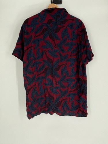 JF J Ferrar Red & Blue Printed Short Sleeve Button Down Shirt Men's Size XL - Picture 4 of 5