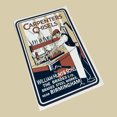 Brades Ltd Zimmermann Meißel Werkzeuge Werbung Vinyl Aufkleber Sticker Hammer Axt Spaten