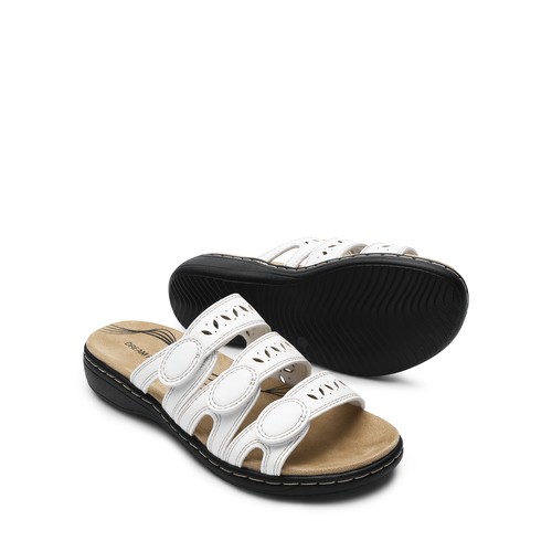Women Arch Support Casual Walking Sandals Low Wedge Slide Flat Sandals - Picture 30 of 32