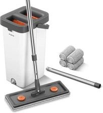 Household Mop and Bucket Set, 61" Flat Mop and Bucket System