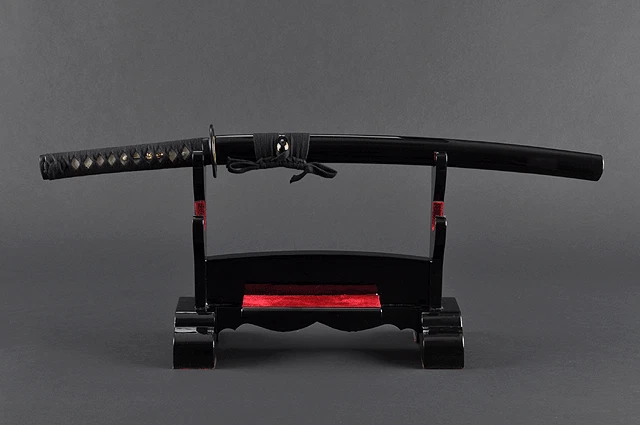 FULLY HANDMADE CLAY TEMPERED DAMASCUS MUSASHI SAMURAI WAKIZASHI SWORD - Image 2 of 4