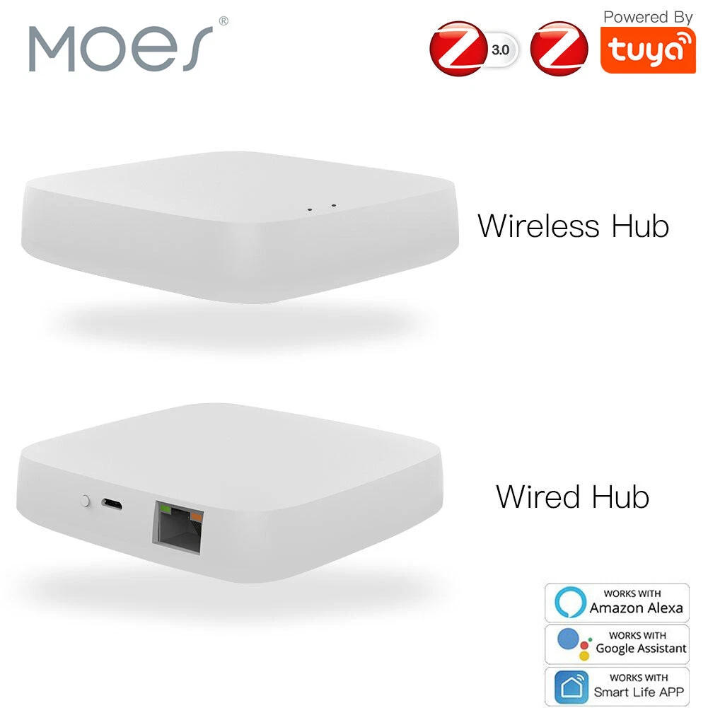 Tuya Zigbee 3.0 Smart Hub Devices Zigbee Iot Gateway Bridge Controller  Works With Alexa Google Home ,network Wired Connection