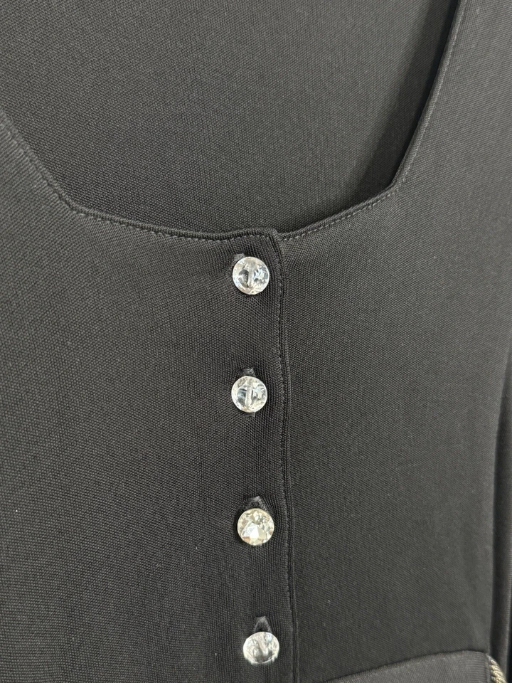 Balenciaga Dress Womens 44 Black 2007 Runway Nicolas Ghesquiere Bat Wing Jeweled - Image 4 of 4