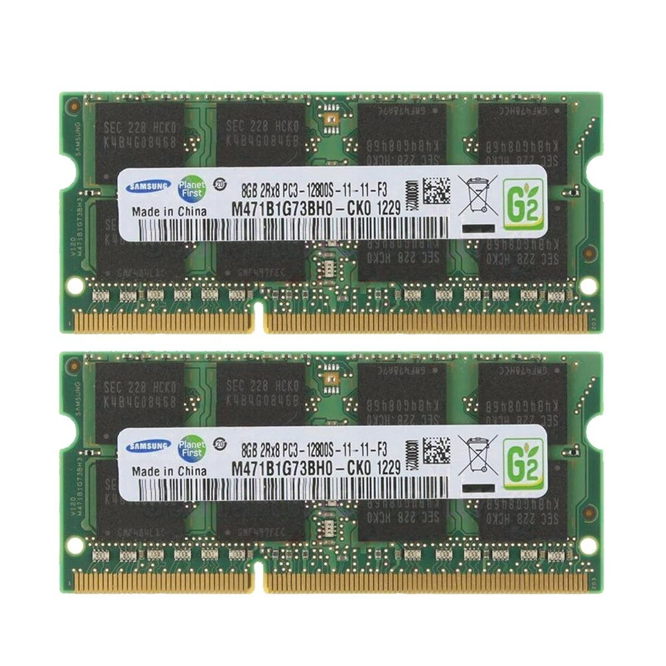 Samsung 16GB 2x 8GB DDR3 1600MHz PC3-12800S CL11 204Pin SODIMM Laptop Memory RAM - Image 3 of 4