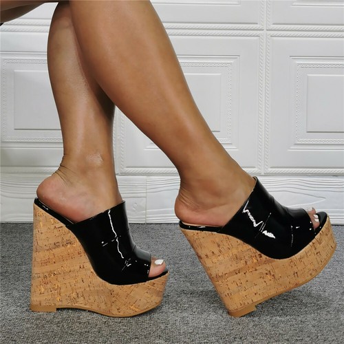 Peep Toe Mules Slides Clog Sandals Size 