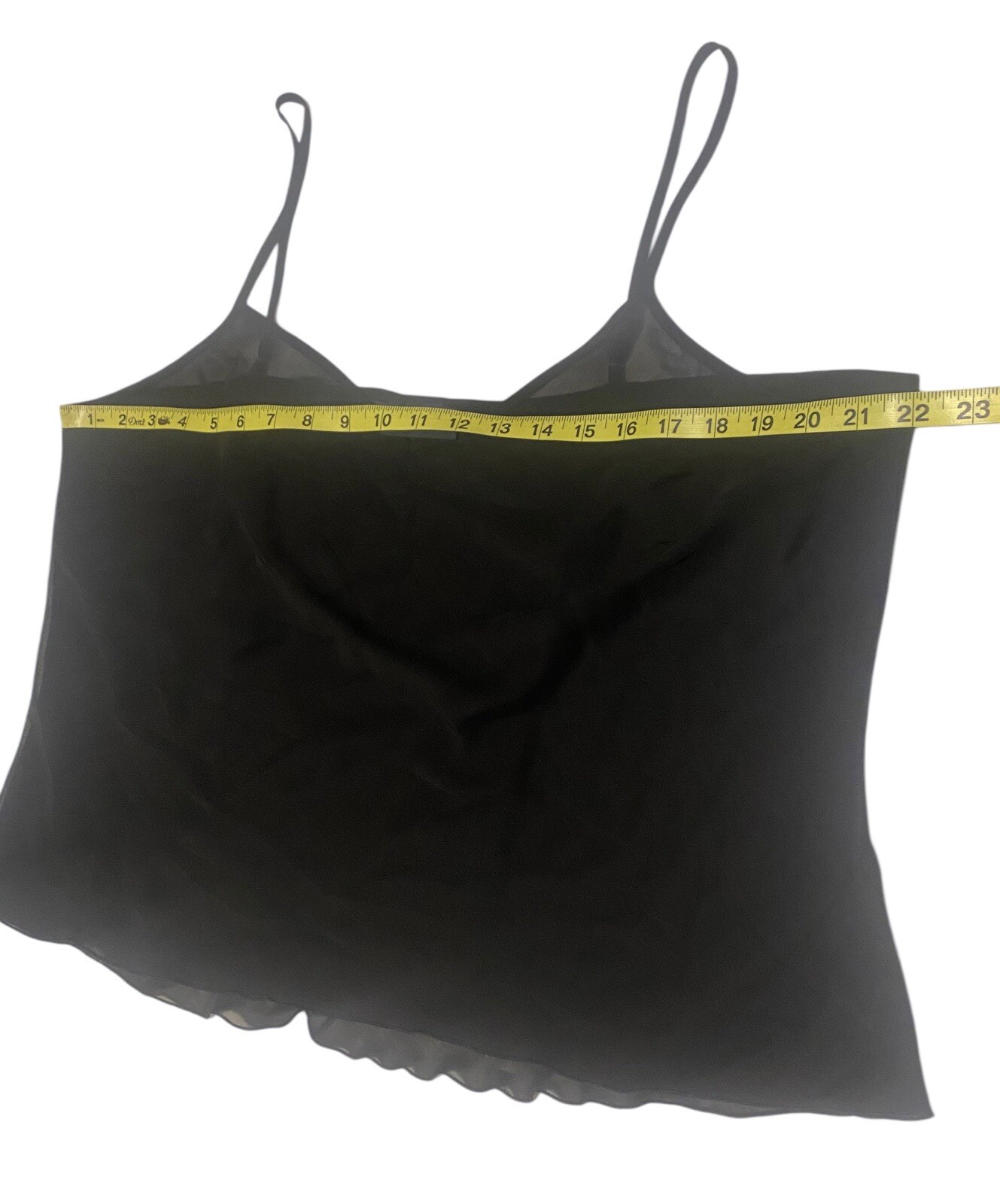 Lane Bryant Black Sheer Top Cami Women’s 14/16 adjustable Spaghetti straps Goth