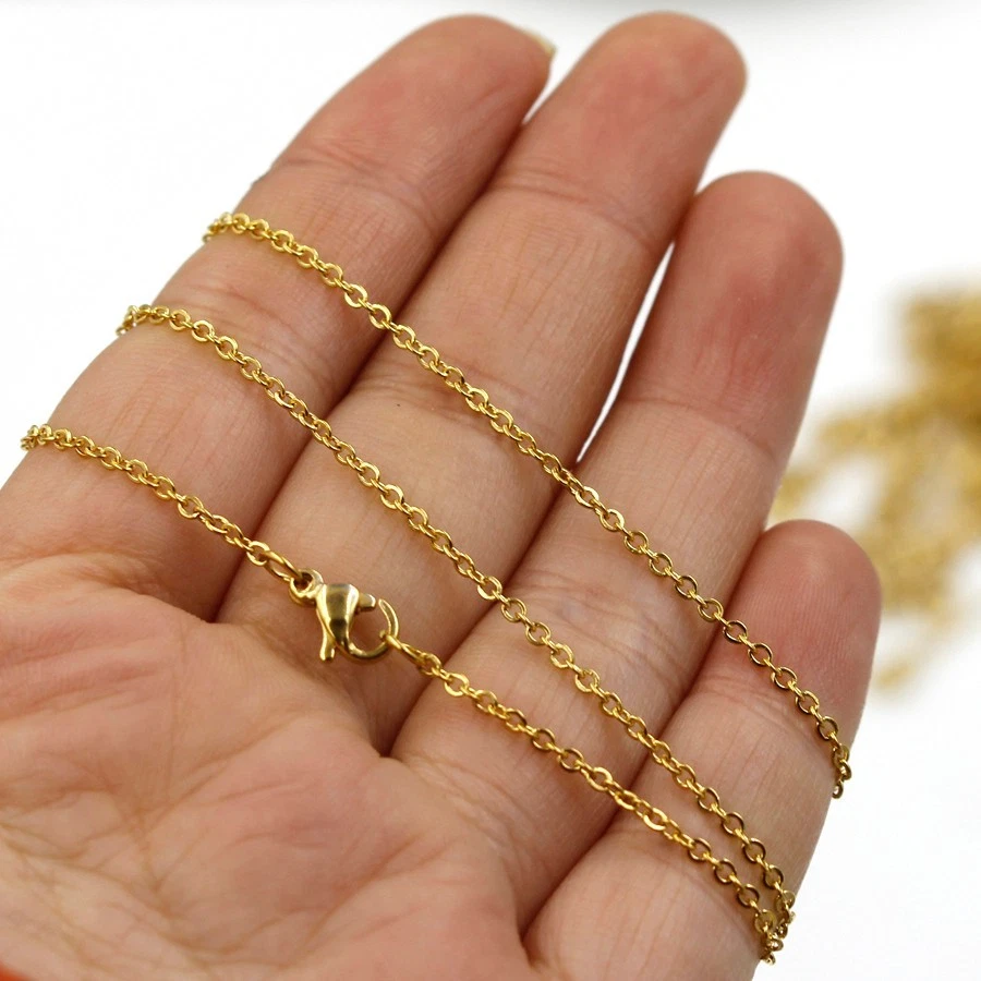 45cm long gold plated Stainless Steel Fine Necklace Chain