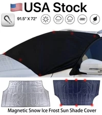 Magnetic Car Windshield Cover Protect Snow Ice Frost Freeze Sunshade Protector