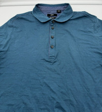 Hugo Boss L Large Regular Fit Pima Cotton Short Sleeve Polo Shirt Dark Teal Blue