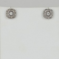 Pretty 10k White Gold, 0.36 Carat Diamond Women's Stud Earrings