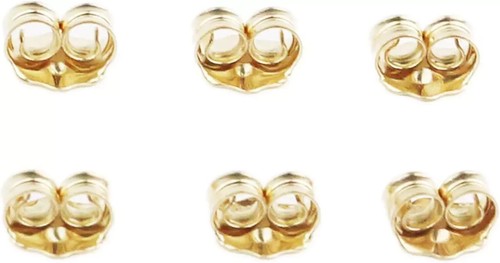 14K Gold Earring Backs Yellow Ear Locking for Stud Ear Rings (3 Pairs) - Picture 7 of 7