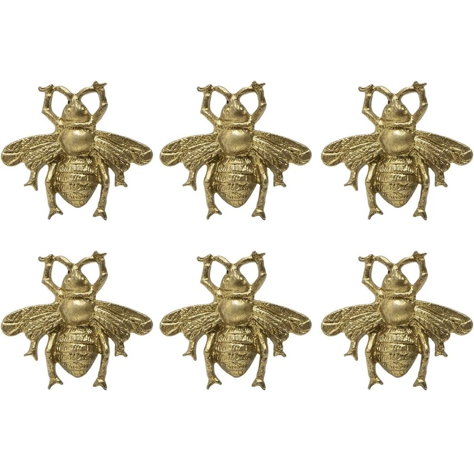 NUEVO Anthropologie (Juego de 6) Perillas de Gabinete Boho Abeja Dorada Tiradores de Cajón Herrajes Foto 4 de 4