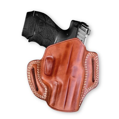 Leather OWB Pancake Holster w/Open Top Fits, H&K VP9SK 9mm 3.39'' Barrel #1268#