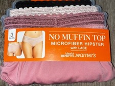 Warner's  Womens Hipster Underwear Panties Polyester Blend 3-Pair D  3XL/10