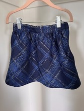 Janie and Jack Girls' Blue Tweed Adjustable Waist Lined Skirt Size 4
