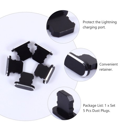 1 ZESTAW 5 SZTUK Przyłącze ładunku Korek przeciwpyłowy Korek kompatybilny z XS Max - Zdjęcie 6 z 12