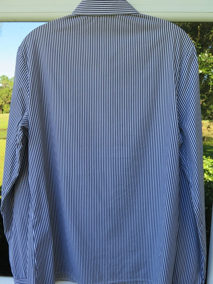 Blusa Top Camisa Mujer Walter Voulez Algodón Negro Blanco Rayas Italiana Euro 46 Foto 3 de 4