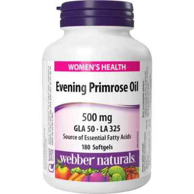 Webber Naturals Evening Primrose Oil 500 mg, 180 Softgels