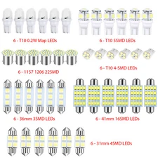 42PCS Car Interior Combo LED Map Dome Door Trunk License Plate Light Bulbs White