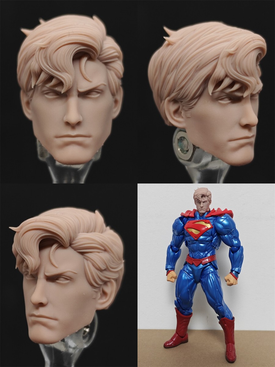 1/12 Unpainted Custom New52 Superman Head Sculpt Fit Mcfarlane