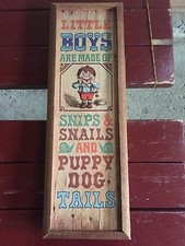Vintage 1970's--Little boy wall plaque..snips snails poem, etc .