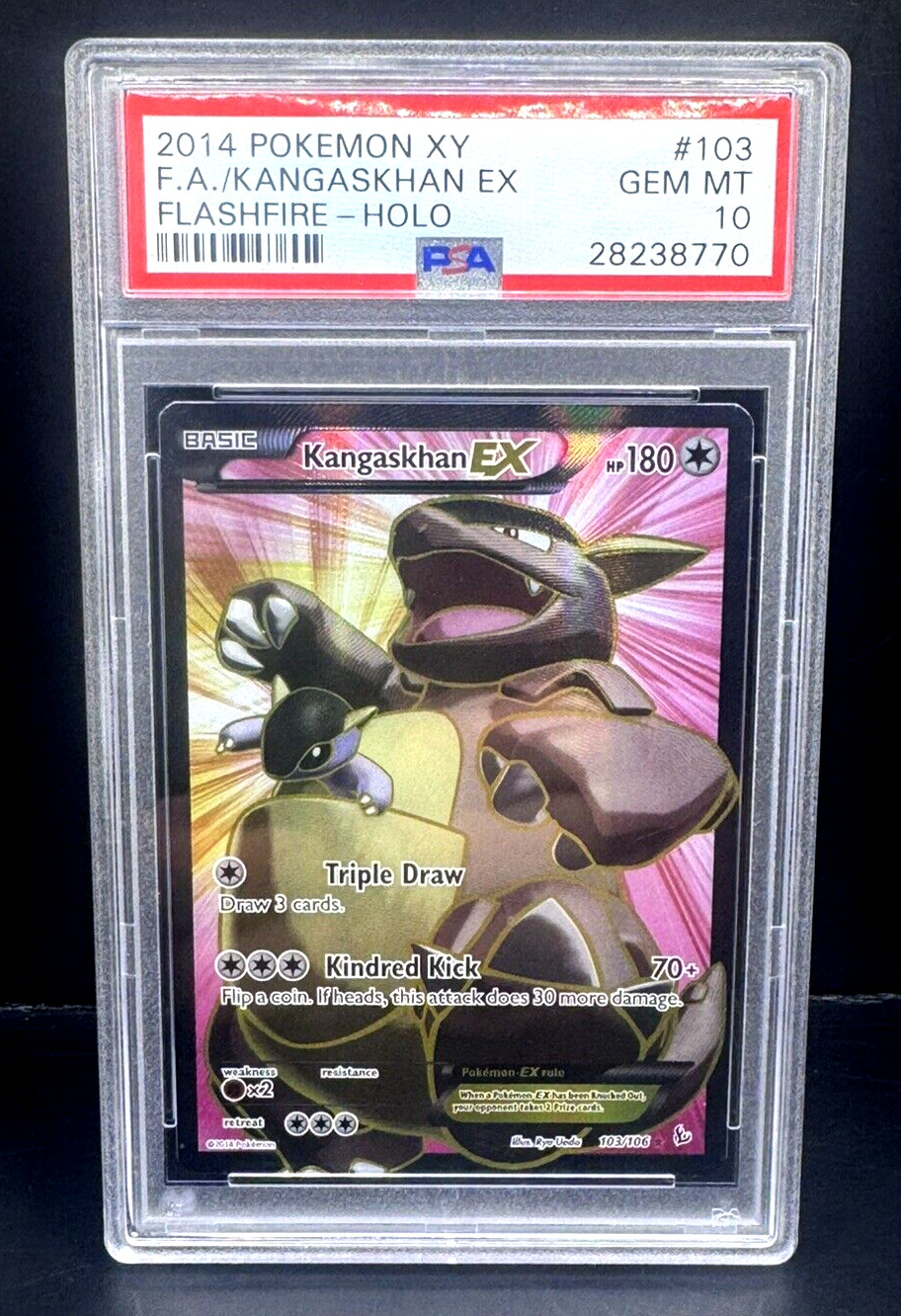 Pokemon PSA 10 - Kangaskhan EX Full Art - XY Flashfire 103/106 - Pop 16