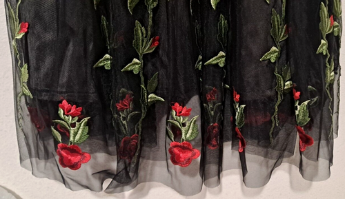 IBTOM Castle Girls Lace Dress Black Rose - Tulle Tea Length Size Large (L) NEW - Picture 6 of 12