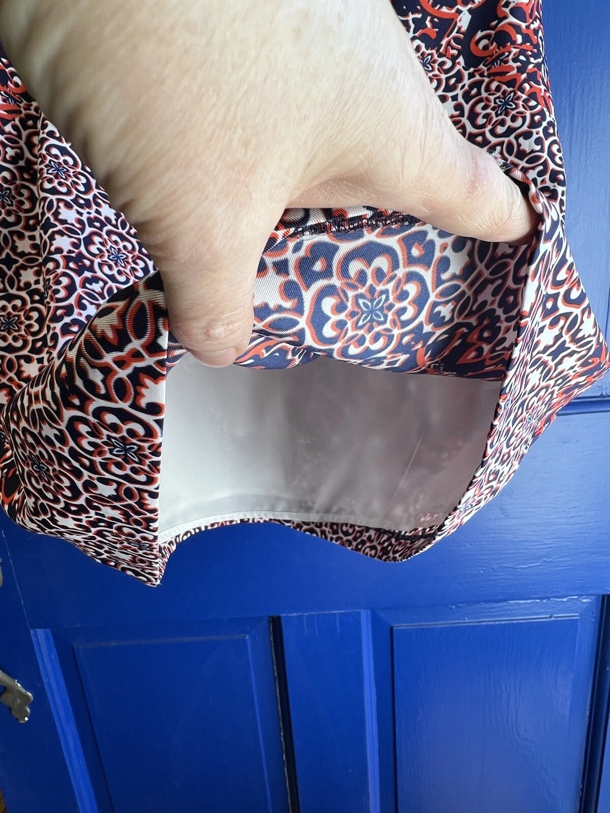 VETEMENTS Abito da serbatoio rosso e navy rosso e blu scuro Donna Morgan taglia 6 in perfette condizioni completamente foderato