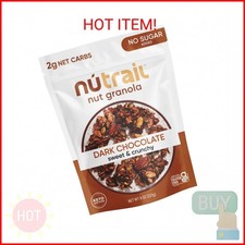 NuTrail Nut Granola Cereal, Dark Chocolate, No Sugar Added, Keto, Low Carb, Glut